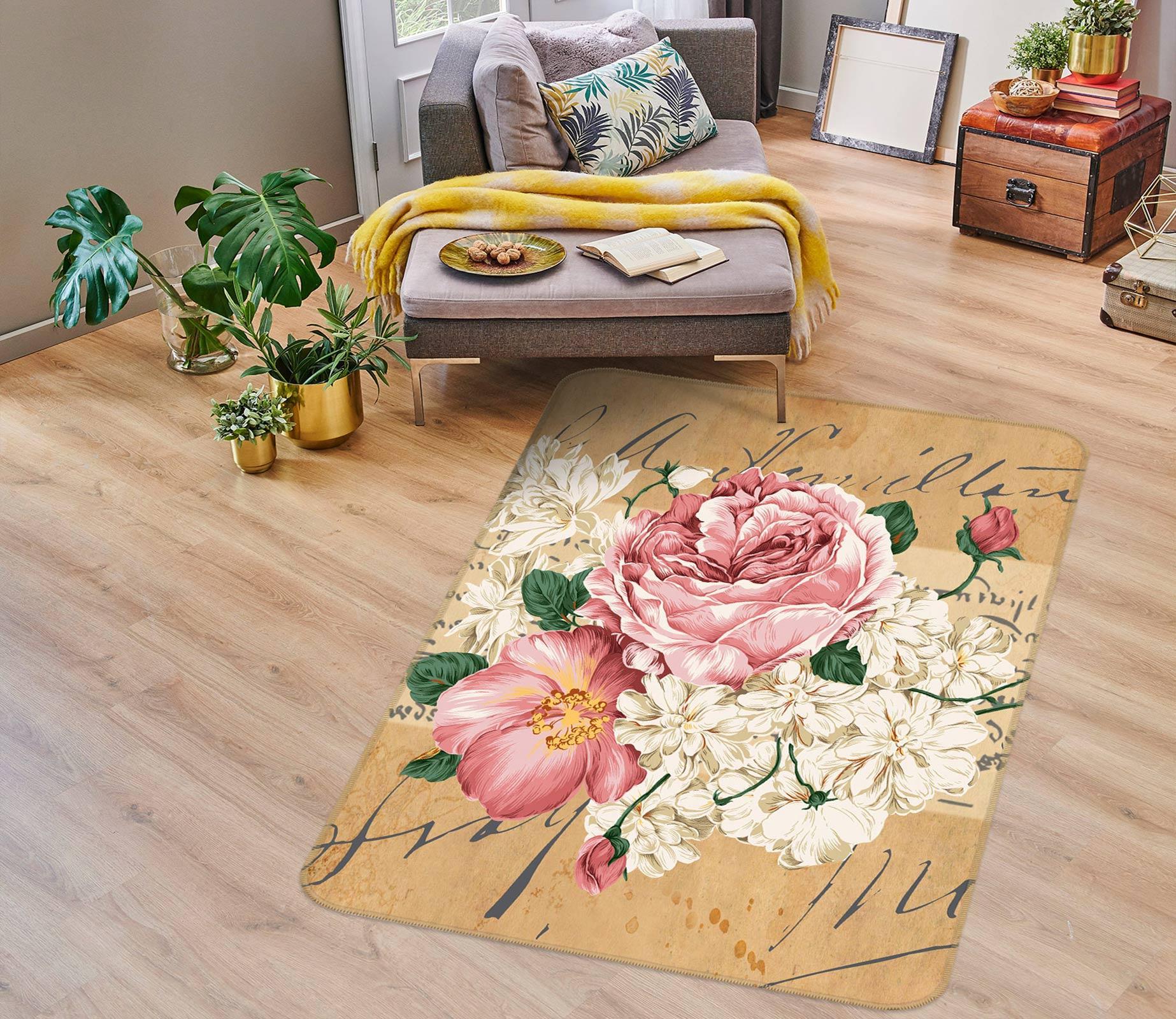 3D Flowers 76152 Non Slip Rug Mat Room Mat Quality Elegant Photo Carpet