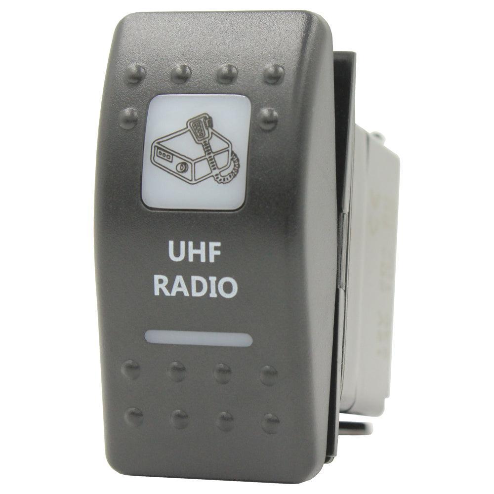 UHF Radio White LED 12-24v Rocker Switch