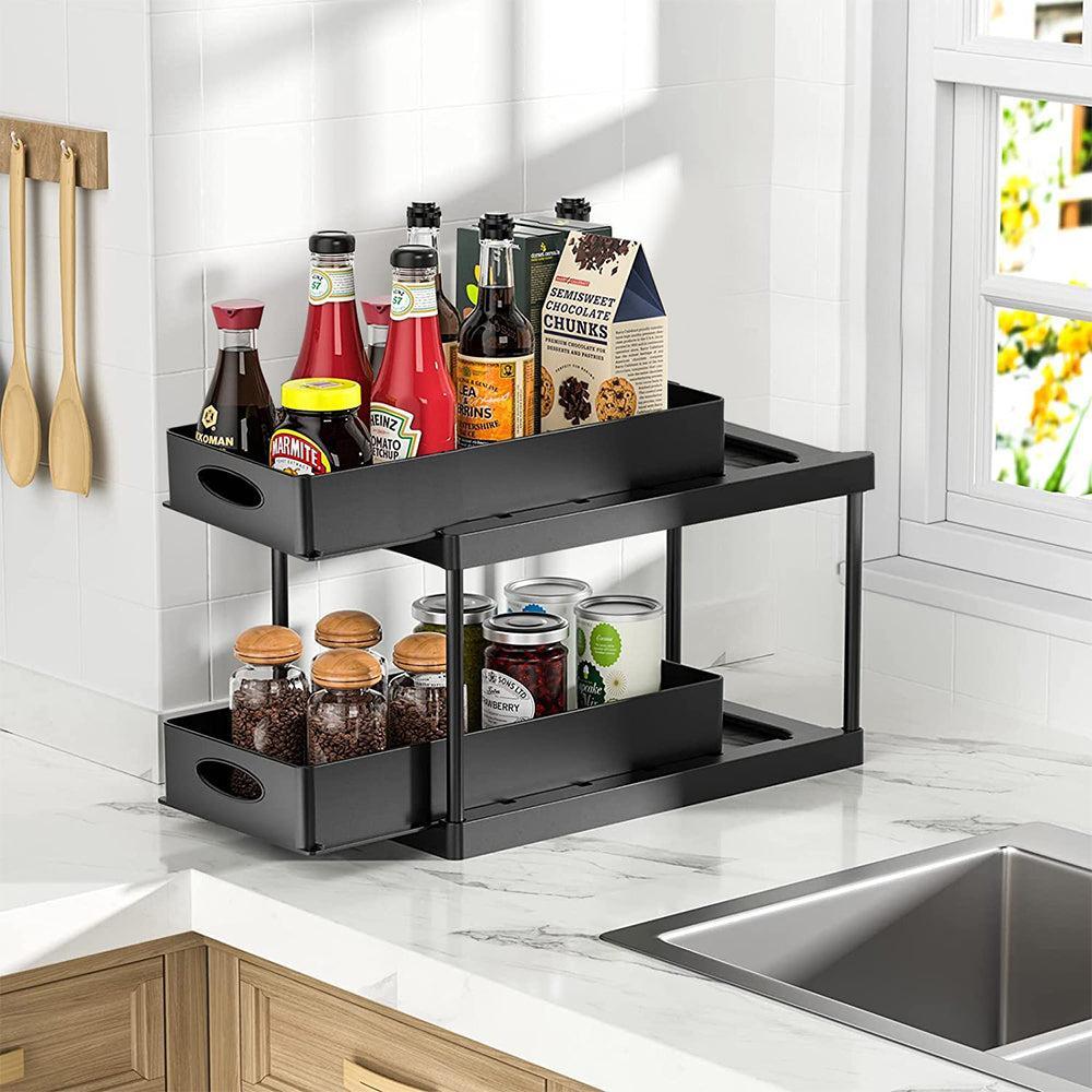 Double Layer Pull-Out Storage Rack