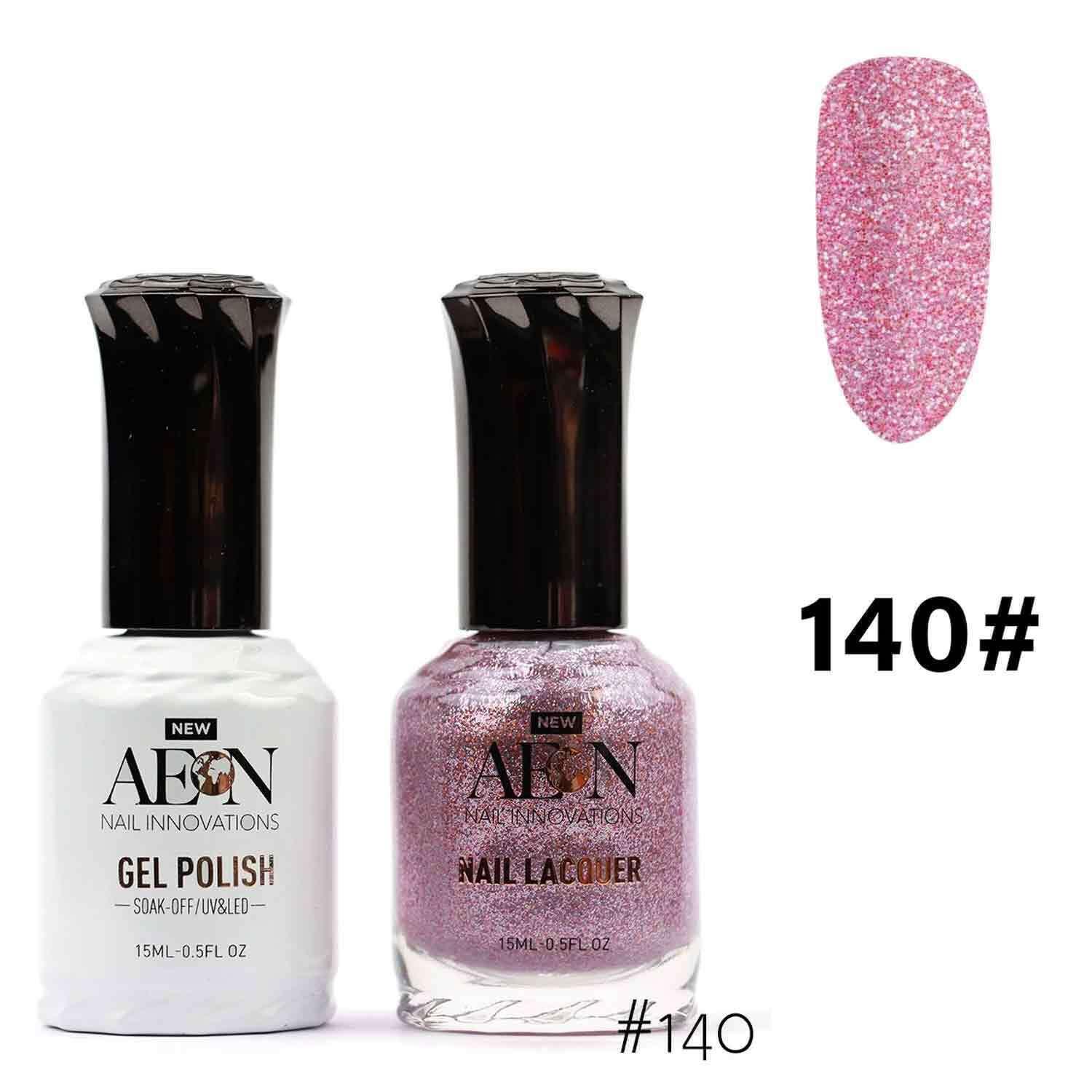AEON Duo Set UV LED Soak Off Gel + Matching Nail Polish Color 140 15ml