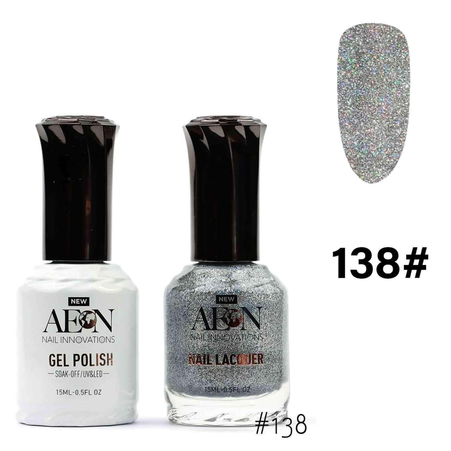 AEON Duo Set UV LED Soak Off Gel + Matching Nail Polish Color 138 15ml