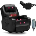 Advwin Recliner Massage Chair Sofa PU Leather (Black)