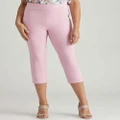 MILLERS - Womens Jeans - Pink Cropped - Solid Cotton Pants - Work Clothes - Summer - Elastane - Comfort Office Wear - Smart Casual - Fashion Trousers
