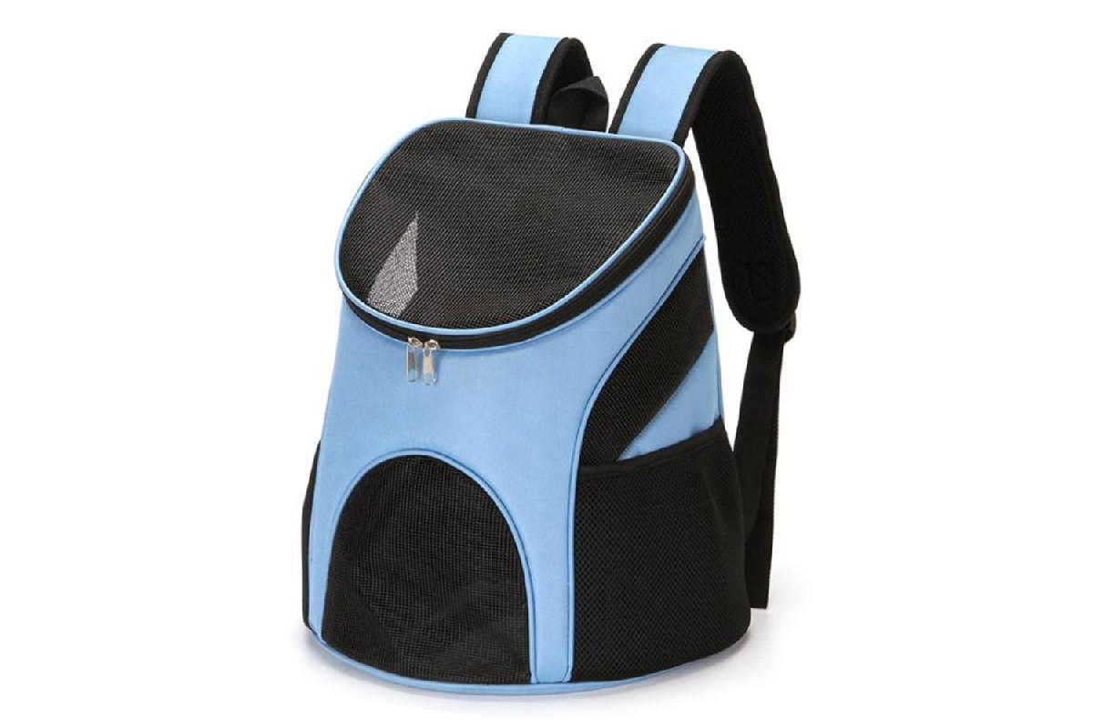 Pet Cat Backpack Carrier with Breathable Mesh(Blue)