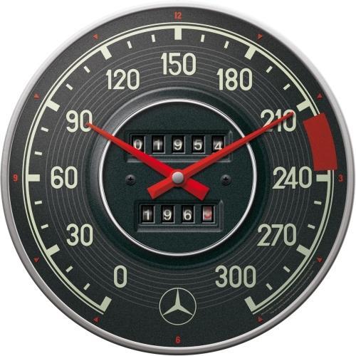 Nostalgic Art 30cm Mercedes-Benz Speedo Quartz Battery Operated Round Wall Clock