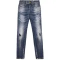 Diesel Girls Dhary Skinny Washed Ripped Jeans in Blue