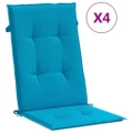 Garden Highback Chair Cushions 4 pcs Blue 120x50x3 cm Fabric vidaXL
