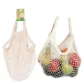 24 x Mesh Net String Shopping Bags Cotton Eco Fold-able Tote Reusable Grocery