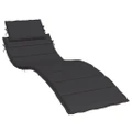 Sun Lounger Cushion Black 186x58x3cm Oxford Fabric vidaXL