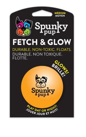 Glow in the Dark Fetch & Glow Ball Dog Toy - Medium (6cm) (Spunky Pup)