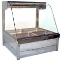 Roband Curved Glass Hot Food Display Bar, 4 pans double row