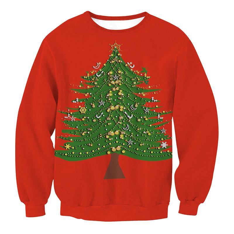 Vicanber Christmas Women Sweater Xmas Party Jumper T-Shirt Casual Pullover Top(Xmas Tree,M)