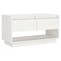 TV Cabinet White 74x34x40 cm Solid Wood Pine vidaXL