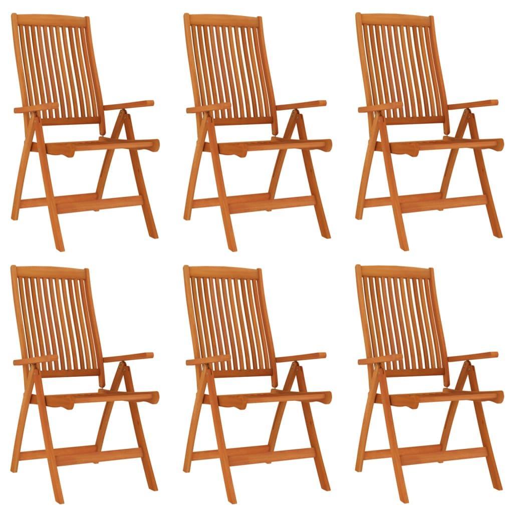 Folding Garden Chairs 6 pcs Solid Wood Eucalyptus vidaXL