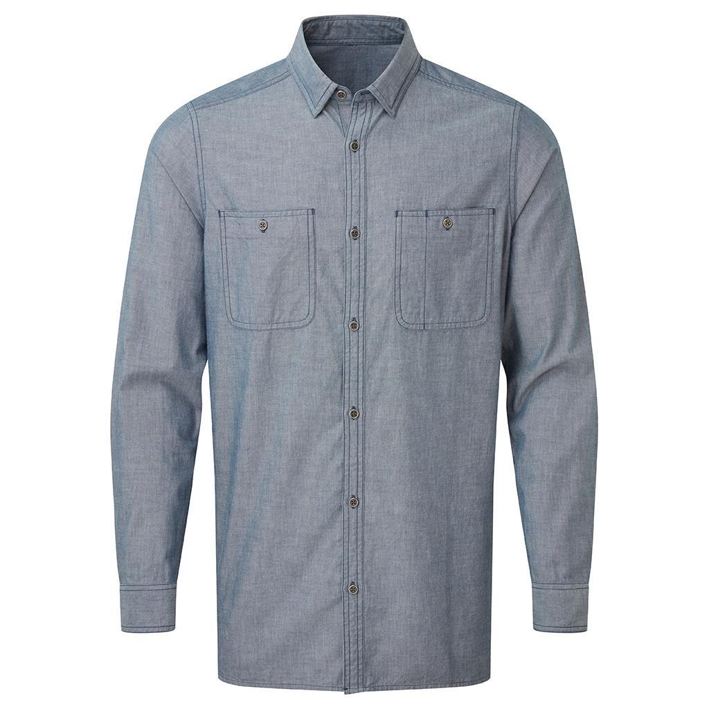 Premier Mens Chambray Organic Long-Sleeved Shirt (Indigo Denim) (M)