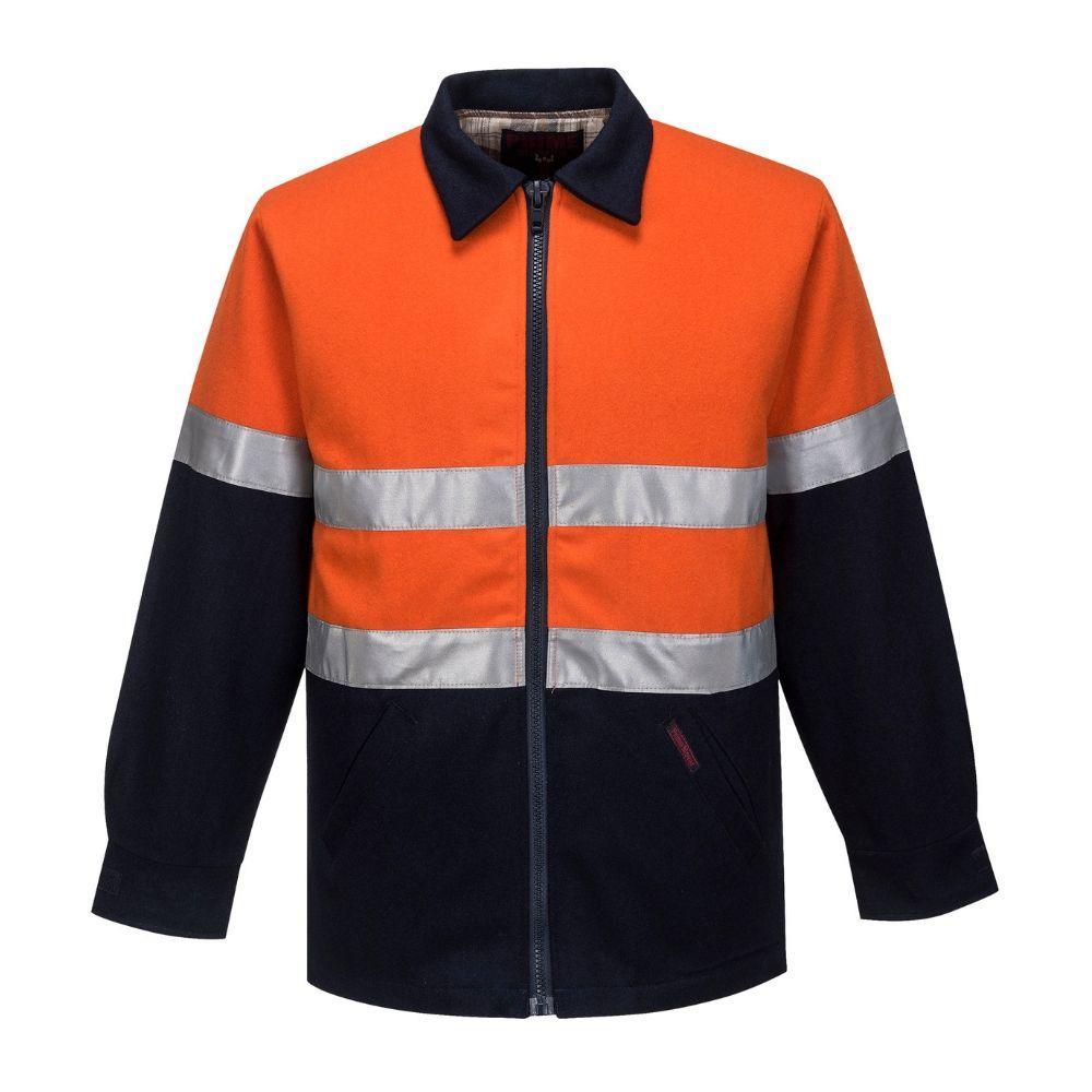 Wool Blend Bluey Jacket - Orange/Navy, XLarge