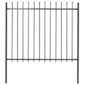 Garden Fence with Spear Top Steel 1.7x1.5 m Black vidaXL