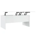 Coffee Table High Gloss White 102x50.5x46.5 cm Engineered Wood vidaXL
