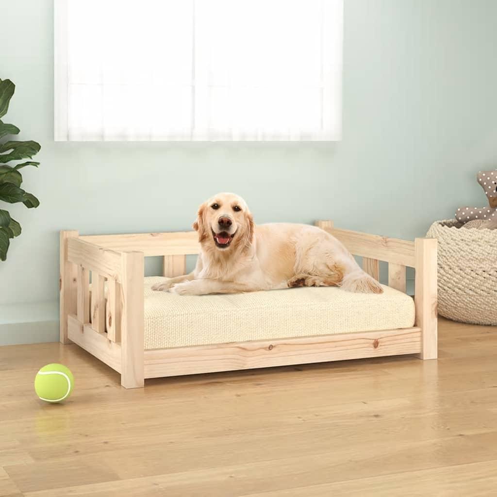 Dog Bed 75.5x55.5x28 cm Solid Wood Pine vidaXL