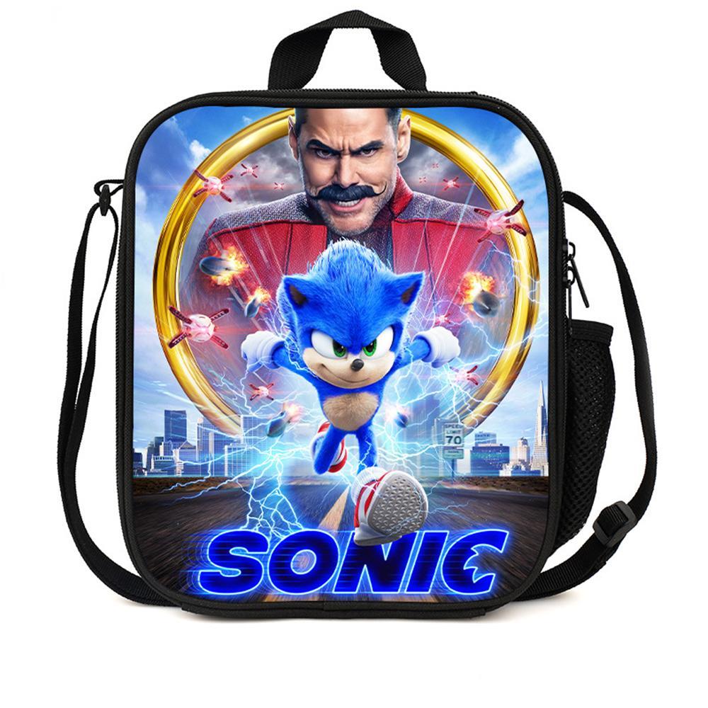 Vicanber Sonic The Hedgehog Child Kid Lunch Bag Girls Boys School Office Food Box Picnic Pack(A)