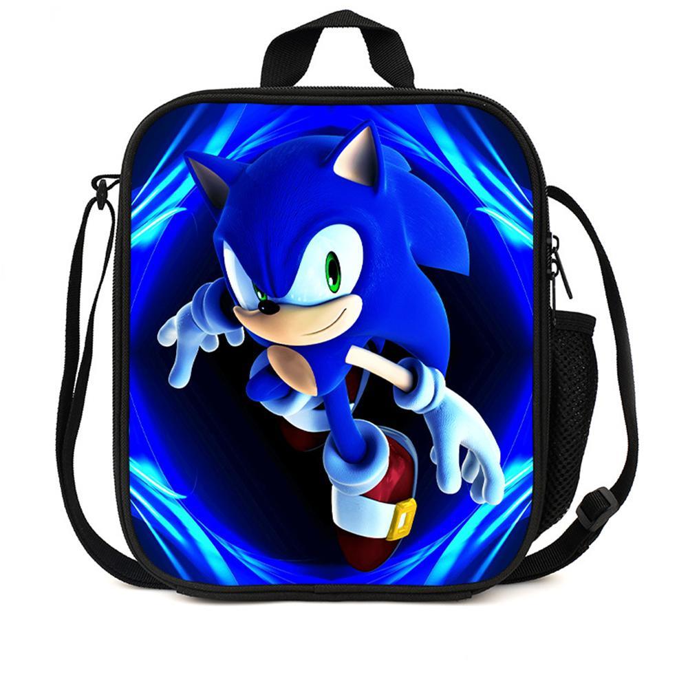 Vicanber Sonic The Hedgehog Child Kid Lunch Bag Girls Boys School Office Food Box Picnic Pack(C)