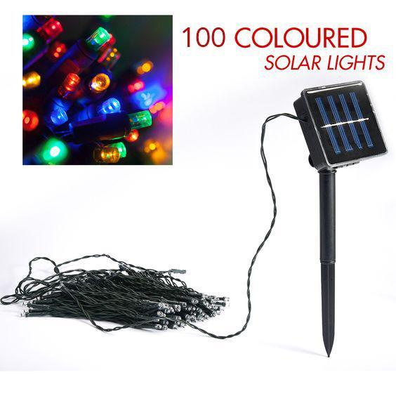 100 Multi Colour Solar LED string lights