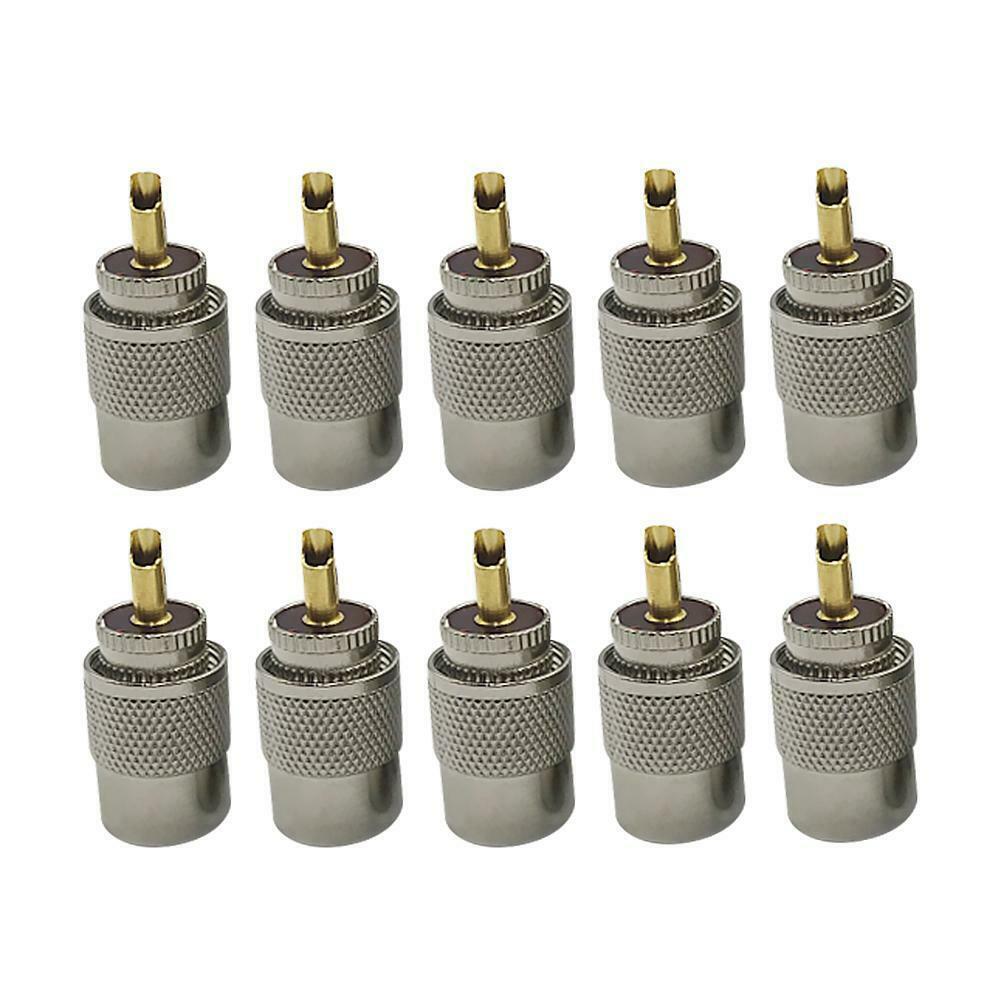 10pcs UHF PL259 Male Twist-on Connectors RG8 RG58 RF Coaxial Cable Adapters