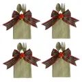 Set of 4pcs Christmas Knife and Fork Cutlery Holders Bags