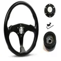 SAAS Steering Wheel Poly 14" ADR Octane Black Spoke SW515B-R and SAAS boss kit for Ford Courier 1983-1991