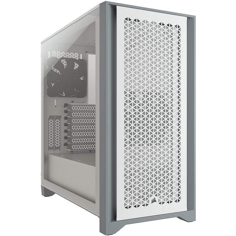 Corsair CC-9011201-WW 4000D Airflow Tempered Glass Mid-Tower ATX Case White with 2x 120mm Fans
