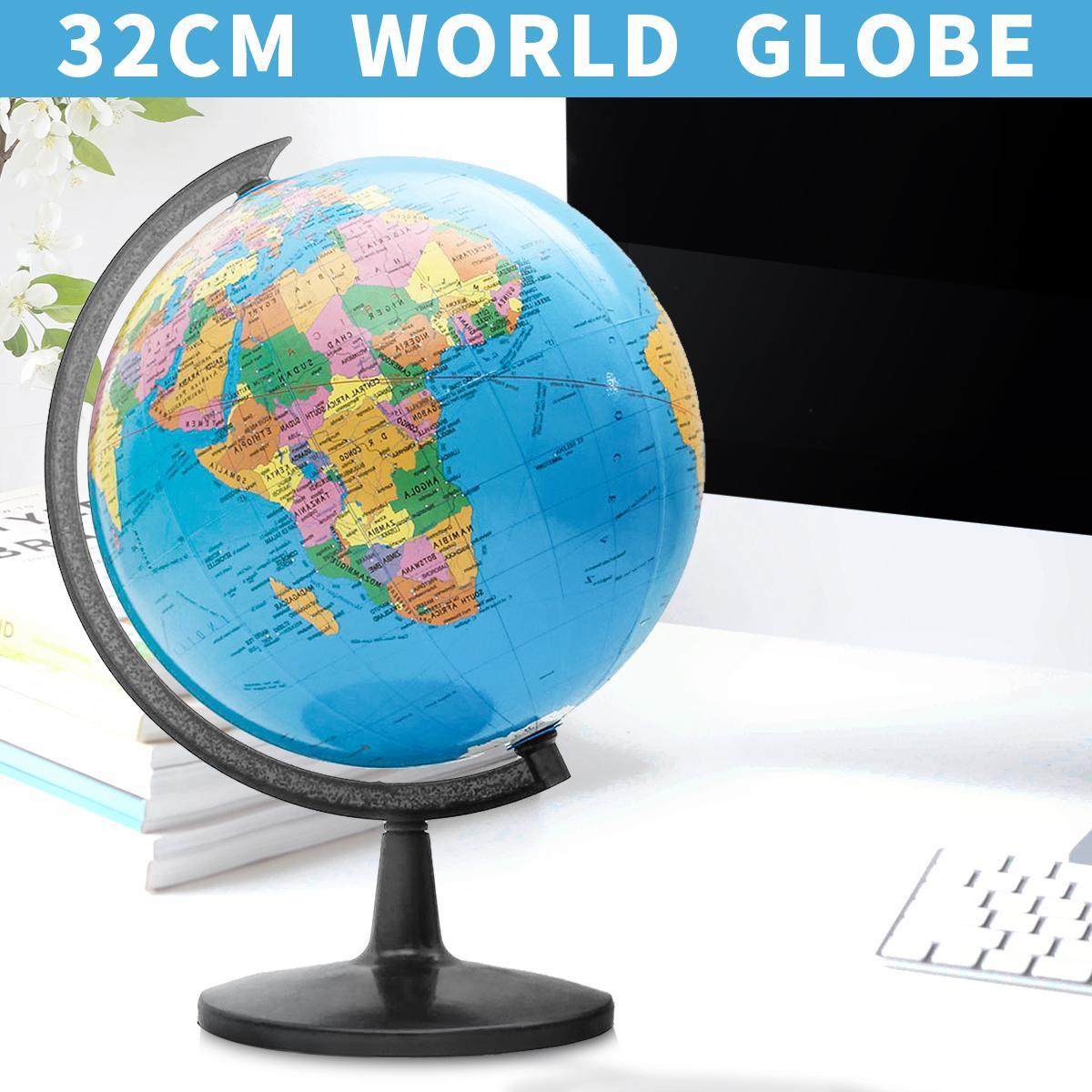 32cm Swivel World Globe Map Desktop Decor Kids Children Educational Earth Teaching Interactive Toys Gift