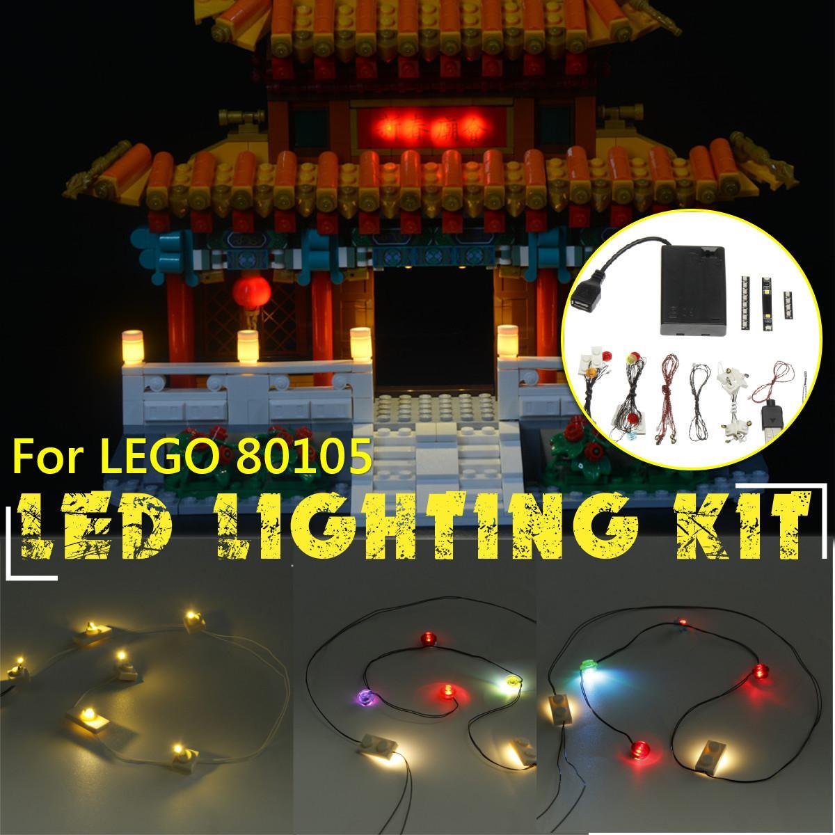 DIY LED Light Kit For LEGO 80105 Chinese New Year Temple Fair 80105 Lighting Building