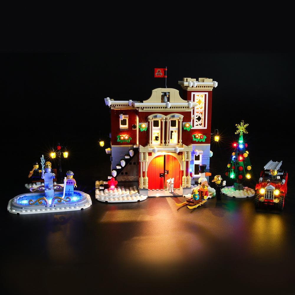 DIY LED Lighting Light Kit for Lego 10263 Christmas Fire Station Lighting Accessories Building Blocks
