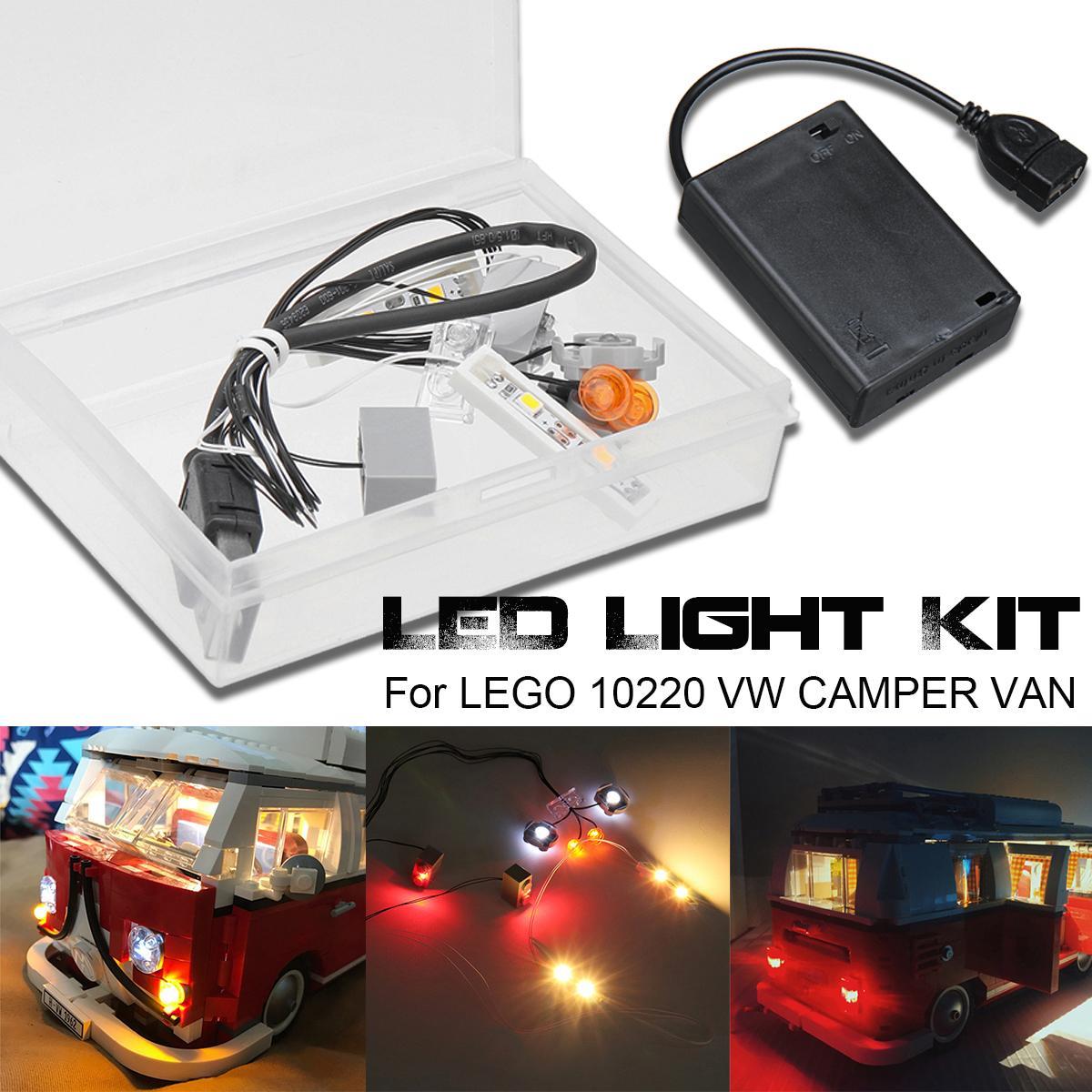 DIY LED Light ONLY Lighting Kit DIY For LEGO 10220 VW CAMPER VAN USB Interface