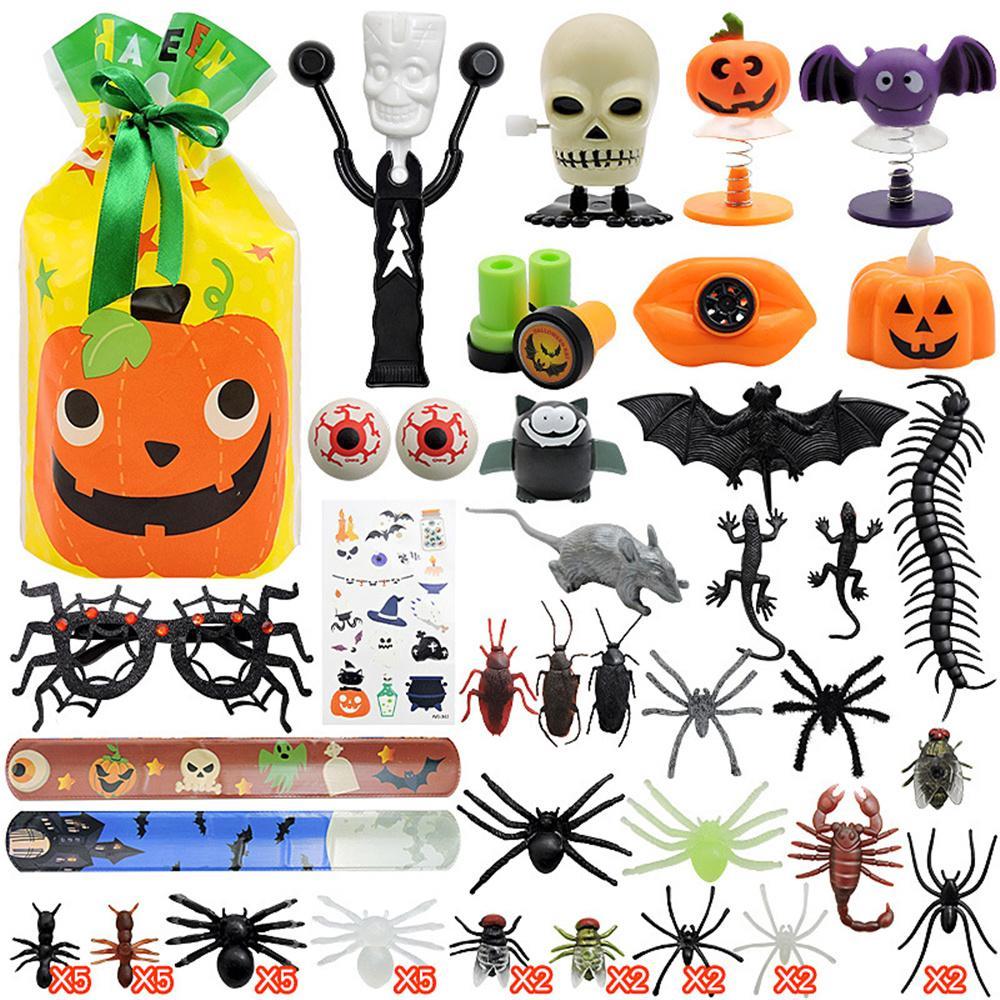 Halloween Party Gift Small Toy Decoration Set Tricky Spider Skull Pumpkin Bag Toys
