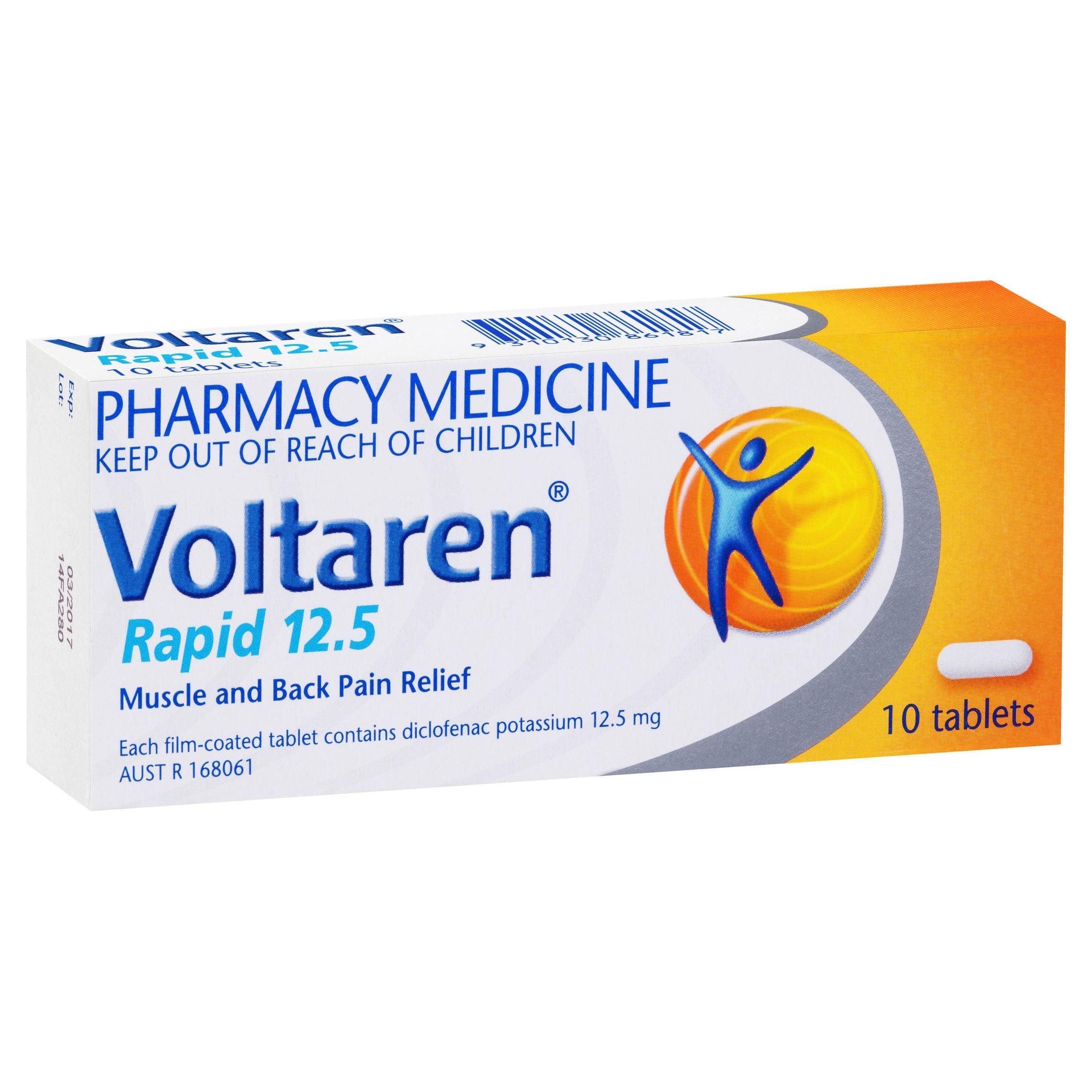 Voltaren Rapid 12.5, Pain Relief 10 Tablets