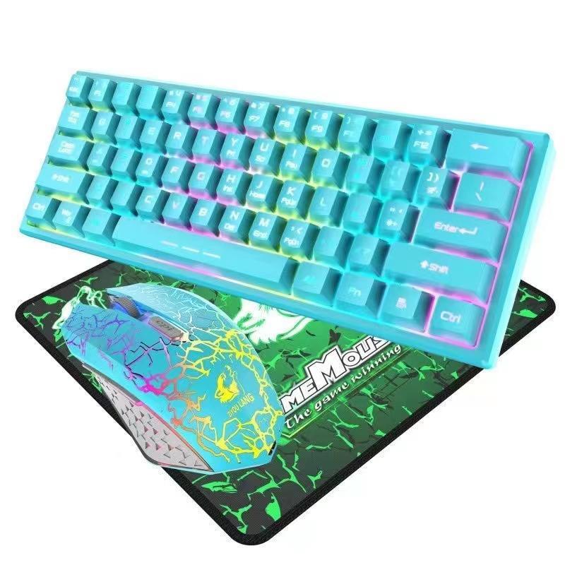 Wireless Gaming Keyboard Mouse + Mouse Pad SetB C RGB Backlit For PC PS4 Xbox