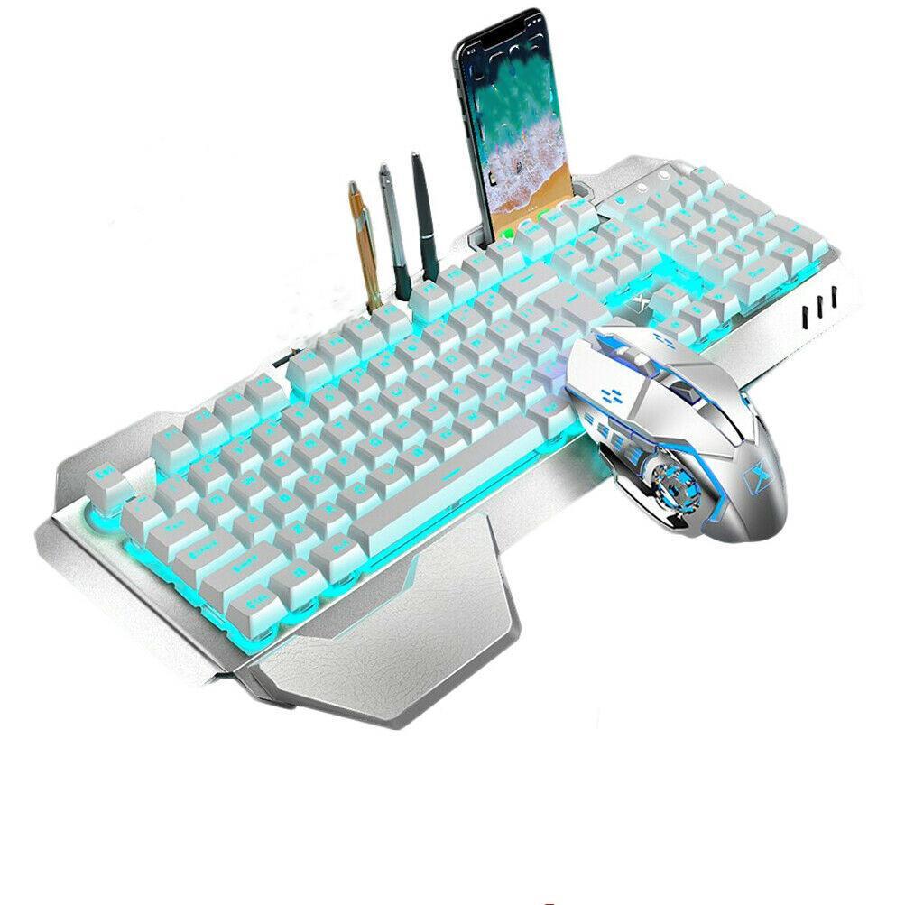 2.4G Wireless LED Backlit Gaming Keyboard Mouse and Pad Set for PC MAC PS4 Xbox
