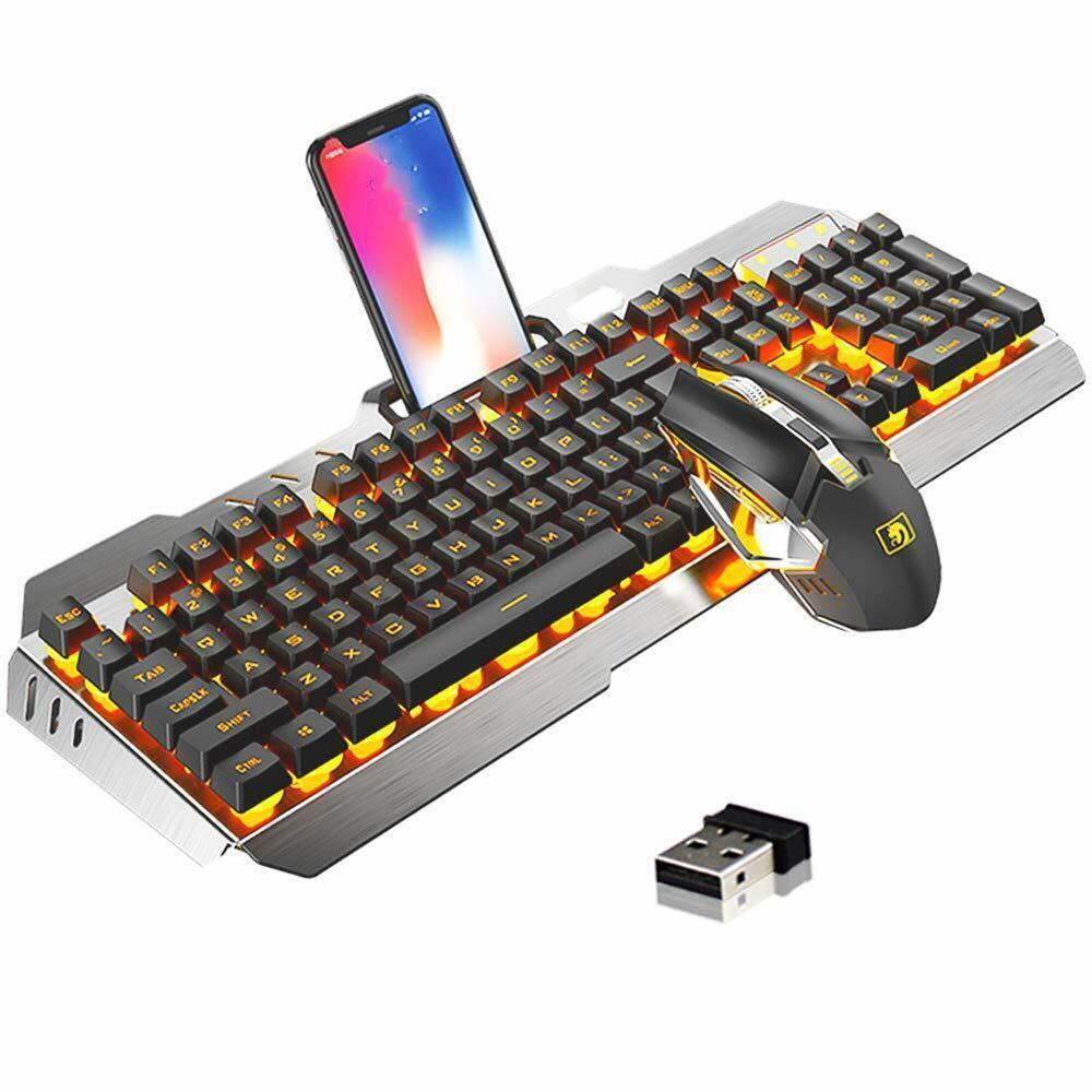 3in1 Wireless Backlit Rechargeable Gaming Keyboard Mouse Set For Game and Office