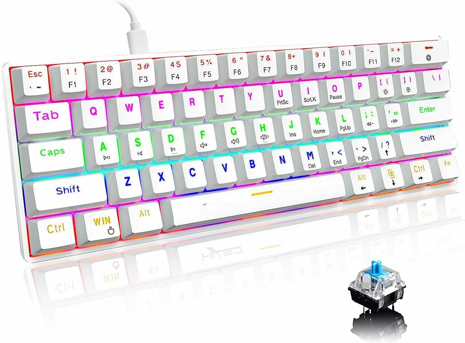 Gaming Keyboard Type C Wired Rainbow for Computer Laptop