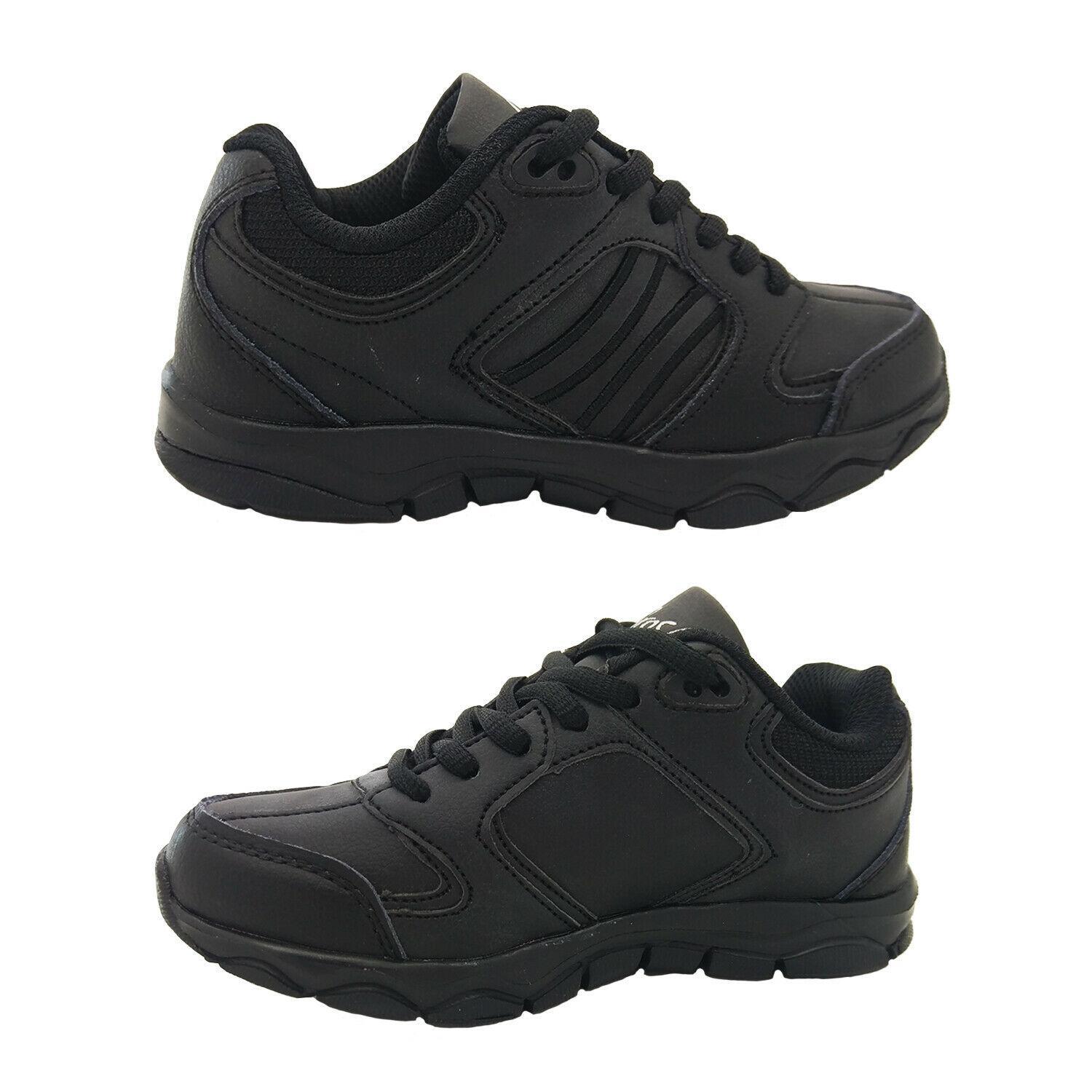 Boys Shoes Grosby Holt School Shoe Sneaker Lace up Lightweight Size 12-3 Black 1