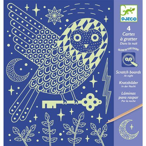 Djeco Scratch Cards (Pack of 4 Cards) - At Night