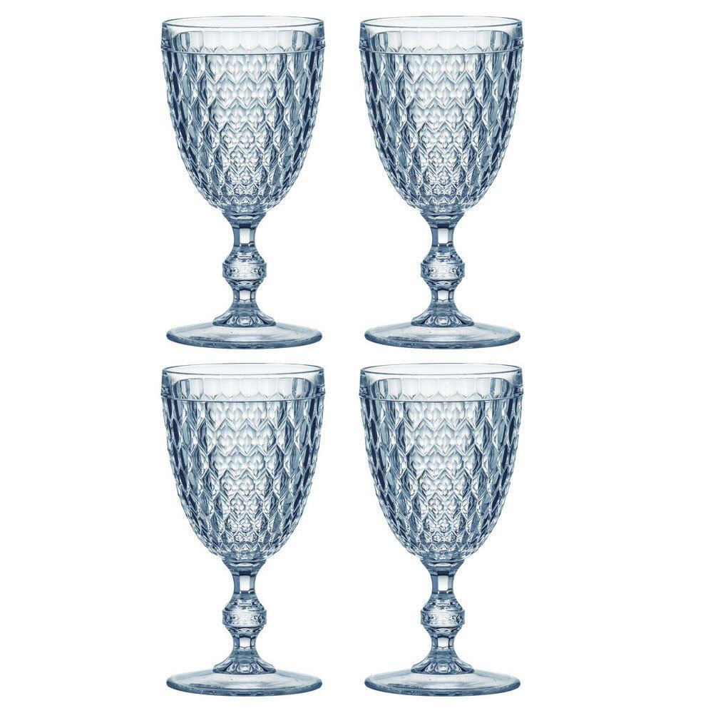 4x Tate Geometric 350ml Acrylic Wine Glass Stemware Cocktail Drinking Cup Sky