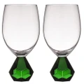 2PK Zhara 350ml Wine Glass Water/Juice Cocktail Drinkware Glassware Cup Emerald