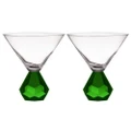 2PK Zhara 200ml Martini Crystal Glass Cocktail Drink Cup Alcohol Glasses Emerald