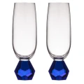 2PK Zhara Crystal 200ml Champagne Glass Cocktail Drinkware Glasses Cup Sapphire
