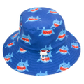 Childrens Adjustable Reversible Cotton Bucket Sun Cap - Blue