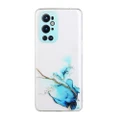 For OnePlus 9 Pro Hollow Marble Pattern TPU Precise Hole Protective Case(Blue)