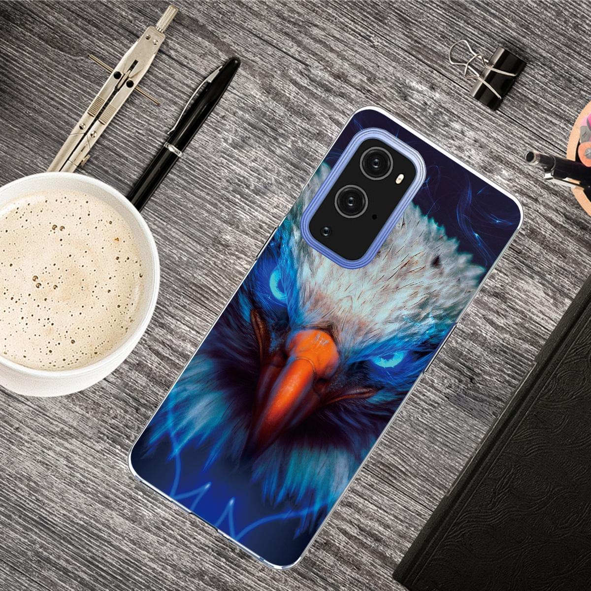 For OnePlus 9 Pro Shockproof Painted Transparent TPU Protective Case(Blu-ray Carving)