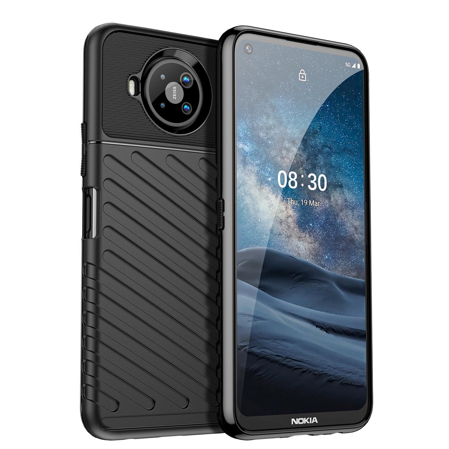 For Nokia 8.3 5G / 8 V 5G UW Thunderbolt Shockproof TPU Soft Phone Case(Black)
